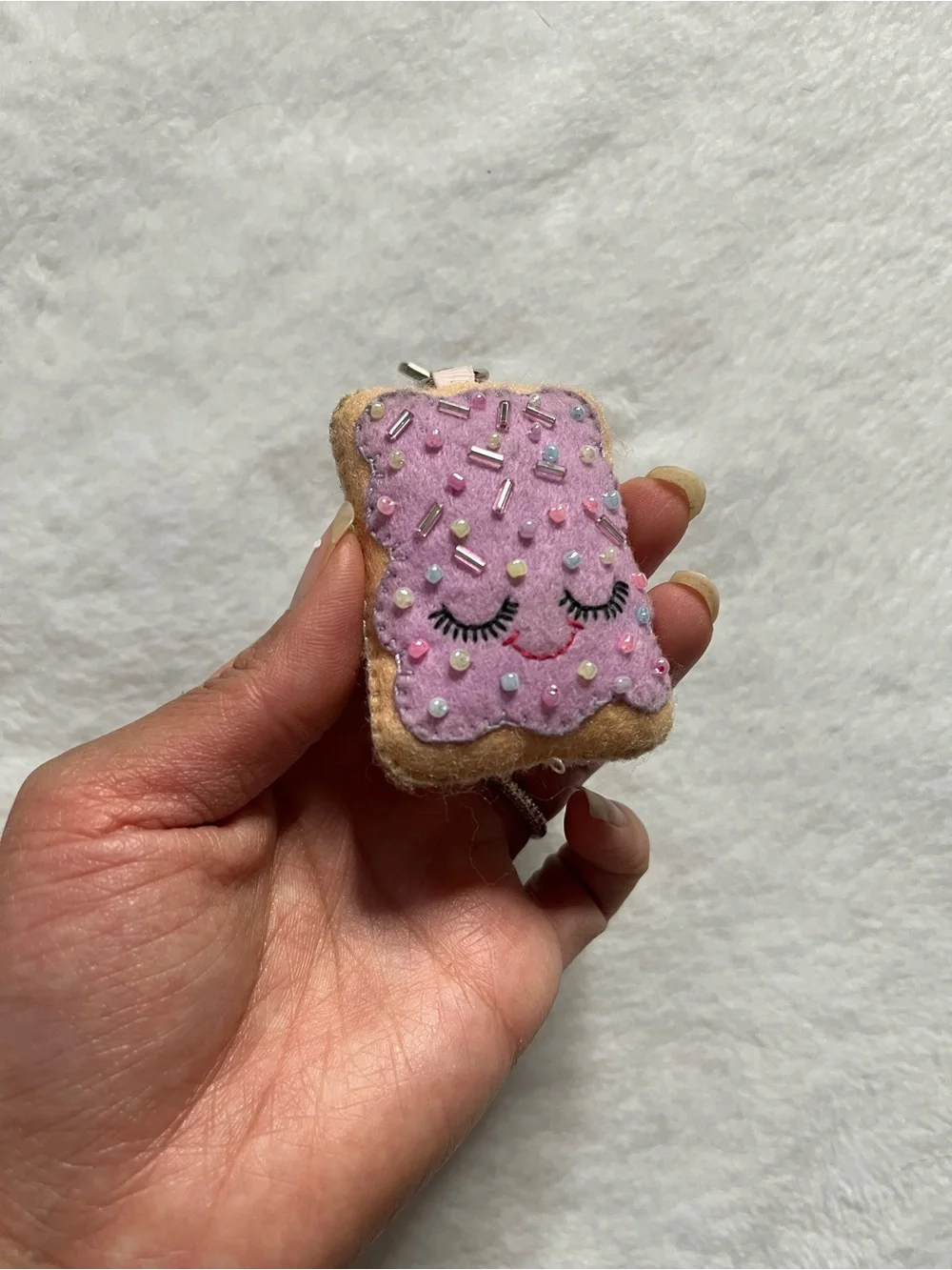 Pop tart  Cute Lavender Sprinkle Toast Keychain Charm